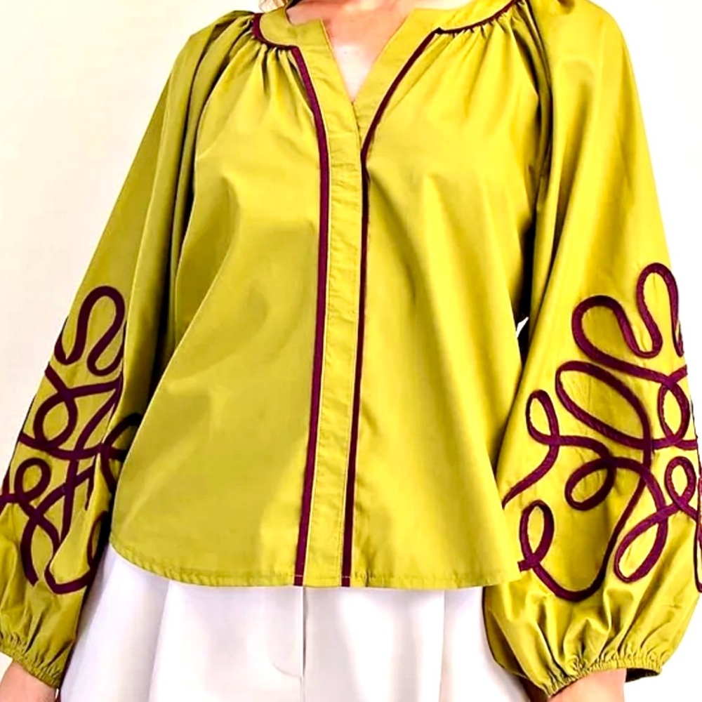 Chartreuse Long Sleeve Blouse
